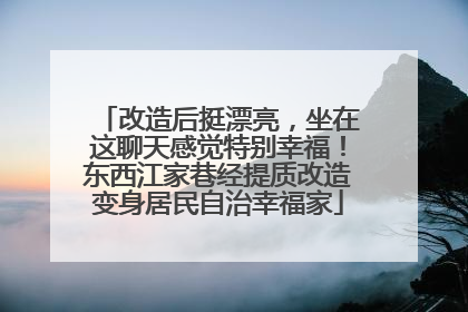 改造后挺漂亮，坐在这聊天感觉特别幸福！东西江家巷经提质改造变身居民自治幸福家